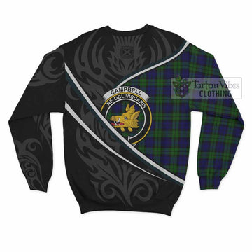 Campbell Tartan Family Crest Sweatshirt Celtic Scottish Thistle Floral