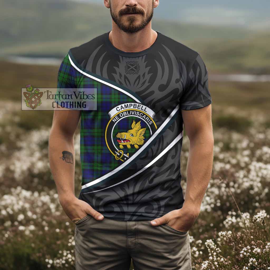 Campbell Tartan Family Crest T-shirt Celtic Scottish Thistle Floral - Tartan Vibes Clothing