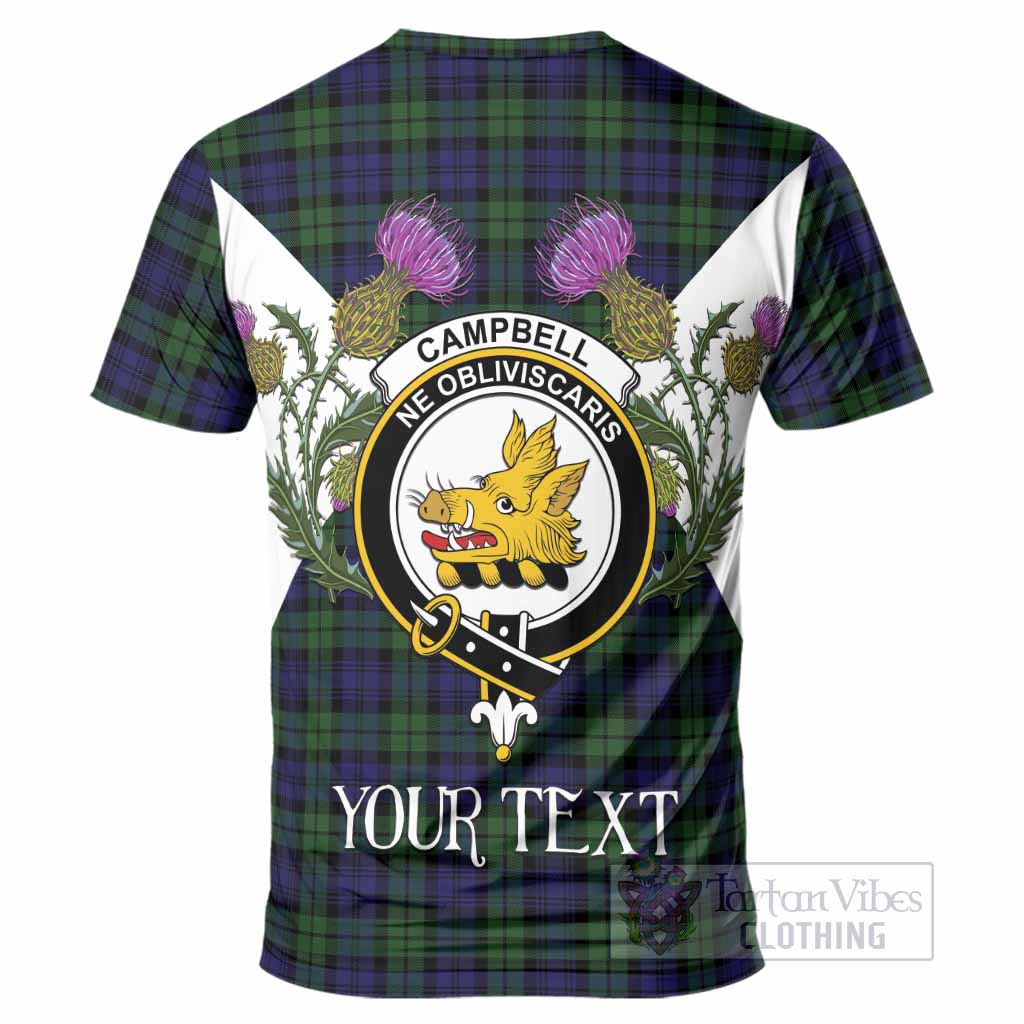 Campbell Tartan Family Crest T-Shirt Scottish Burns Night Thistle Floral