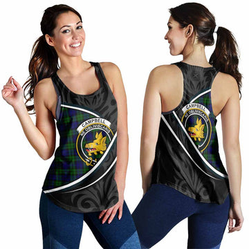 Campbell Tartan Family Crest Women Racerback Tanks Celtic Scottish Thistle Floral - Tartan Vibes Clothing