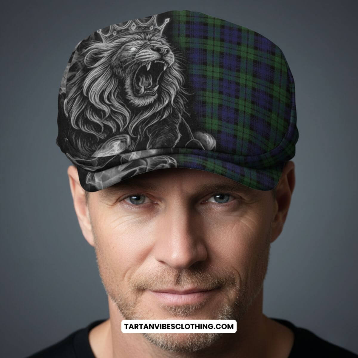 Campbell Tartan Flat Cap, Jeff Cap Roaring Lion Heritage