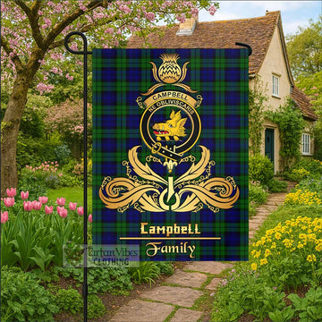 Campbell Tartan Garden Flag with Highland Thistle Cherish Family Crest Style