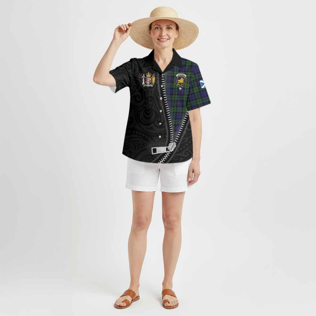 Campbell Tartan Hawaiian Shirt New Zealand Pattern Unique Zipper Stylized