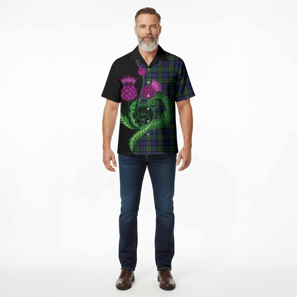 Campbell Tartan Hawaiian Shirt Traditional Scottish Thistle