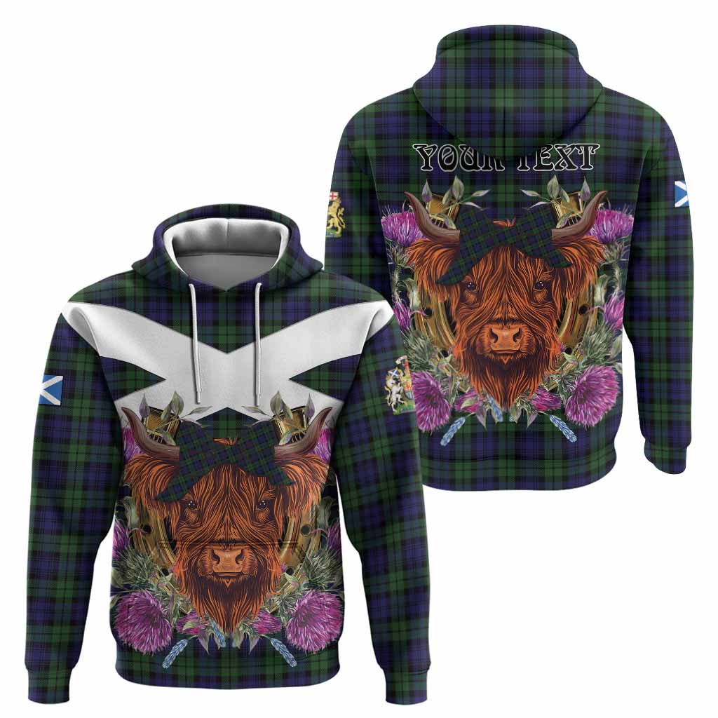 Campbell Tartan Hoodie Scottish Thistle Heilan Coo