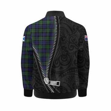 Campbell Tartan Kid Bomber Jacket New Zealand Pattern Unique Zipper Stylized