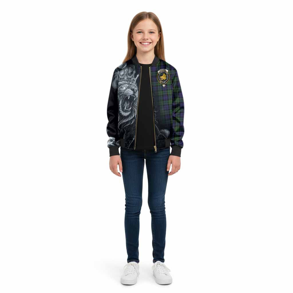 Campbell Tartan Kid Bomber Jacket Roaring Lion Heritage