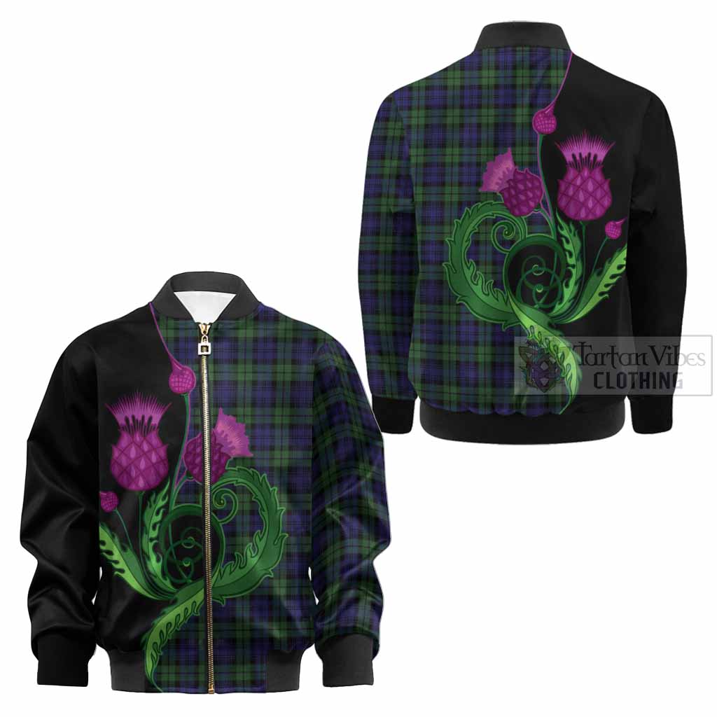 Campbell Tartan Kid Bomber Jacket Traditional Scottish Thistle