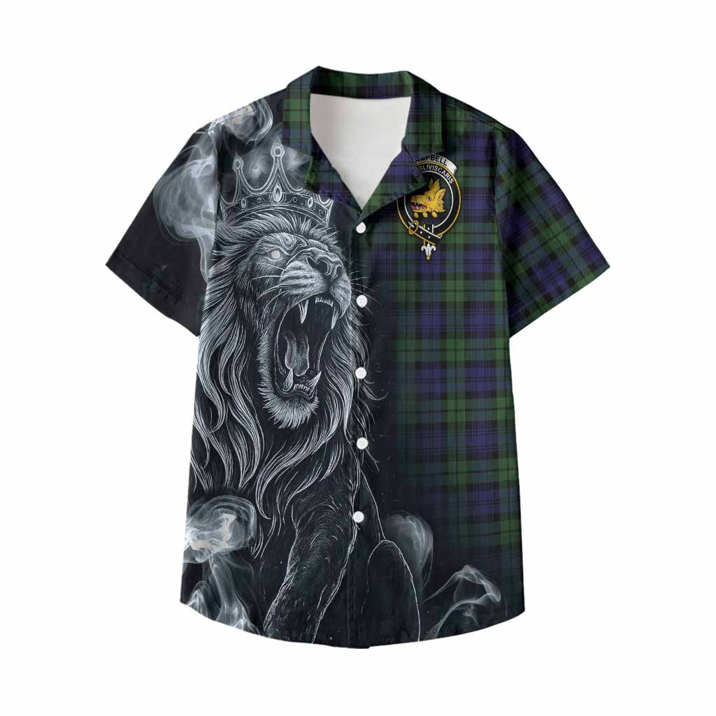 Campbell Tartan Kid Hawaiian Shirt Roaring Lion Heritage