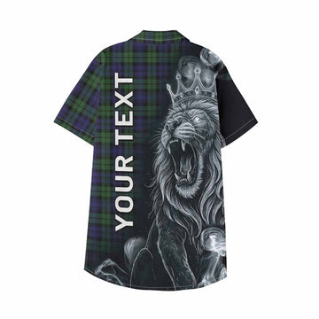 Campbell Tartan Kid Hawaiian Shirt Roaring Lion Heritage