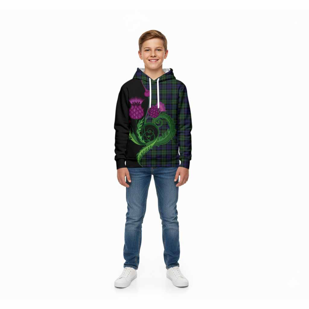 Campbell Tartan Kid Hoodie Traditional Scottish Thistle