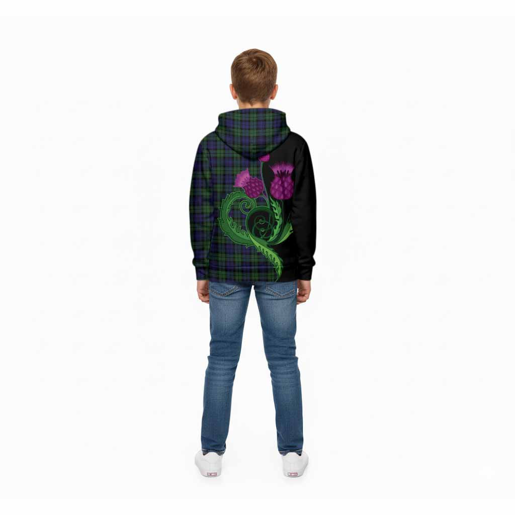 Campbell Tartan Kid Hoodie Traditional Scottish Thistle
