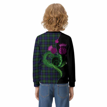 Campbell Tartan Kid Knitted Sweatshirt Traditional Scottish Thistle