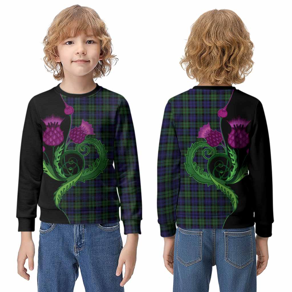 Campbell Tartan Kid Knitted Sweatshirt Traditional Scottish Thistle