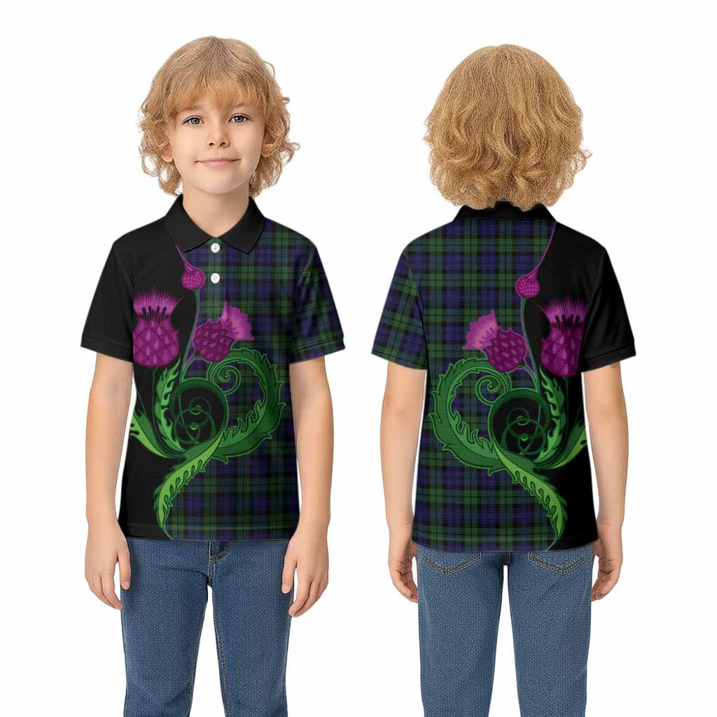 Campbell Tartan Kid Polo Shirt Traditional Scottish Thistle