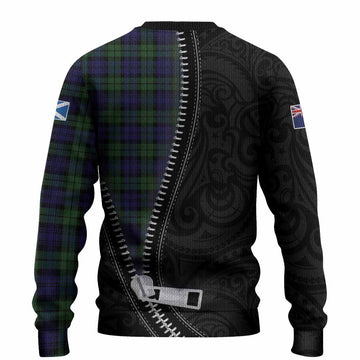 Campbell Tartan Knitted Sweater New Zealand Pattern Unique Zipper Stylized