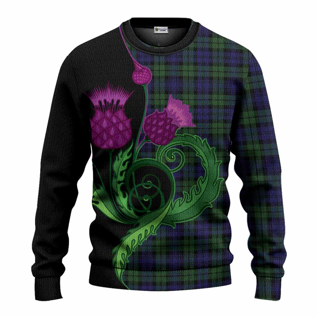Campbell Tartan Knitted Sweater Traditional Scottish Thistle