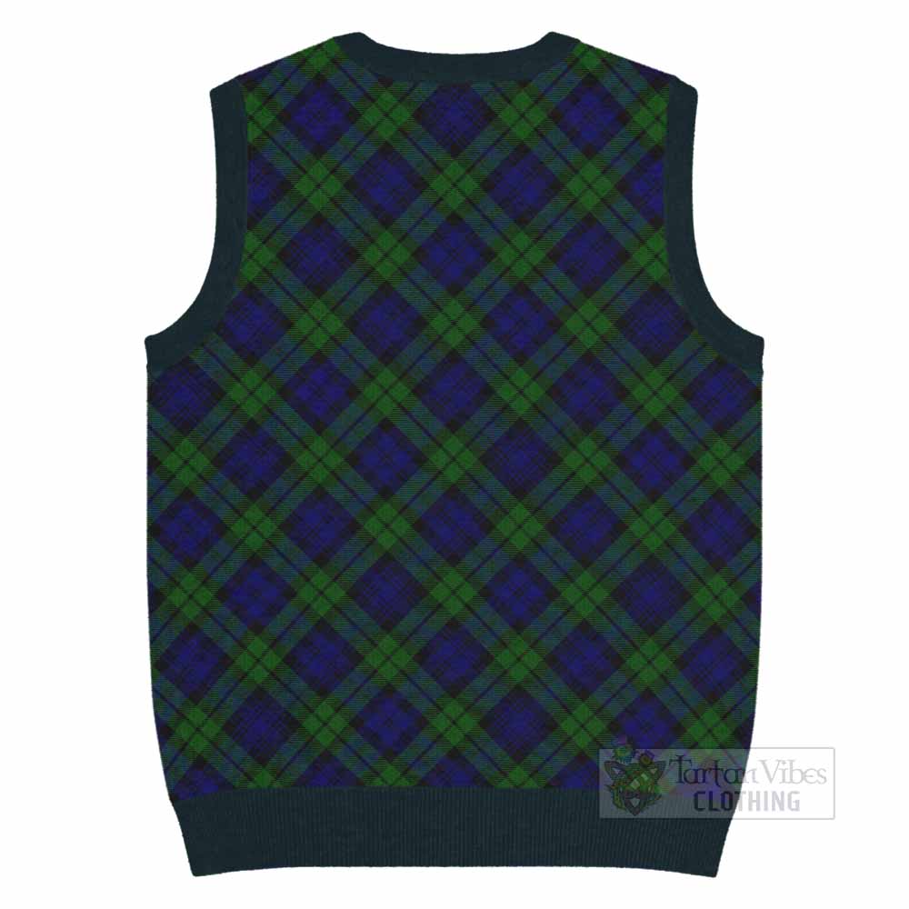 Campbell Tartan Knitted V-Neck Vest with Family Crest Cross Style