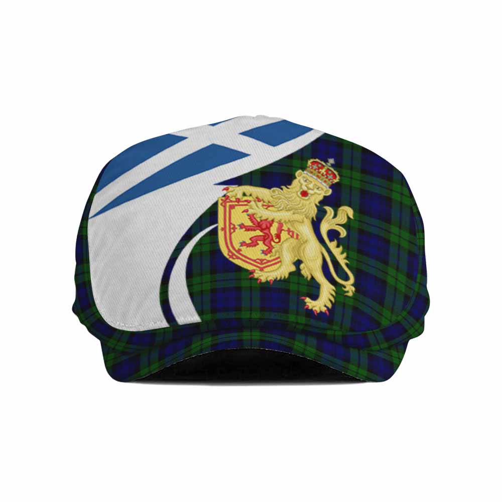 Campbell Tartan Lion Rampant Flat Cap, Jeff Cap Classic Scottish Style