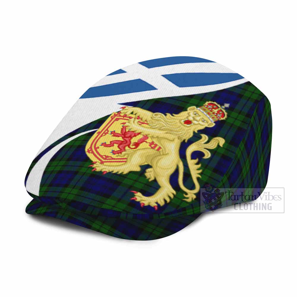 Campbell Tartan Lion Rampant Flat Cap, Jeff Cap Classic Scottish Style