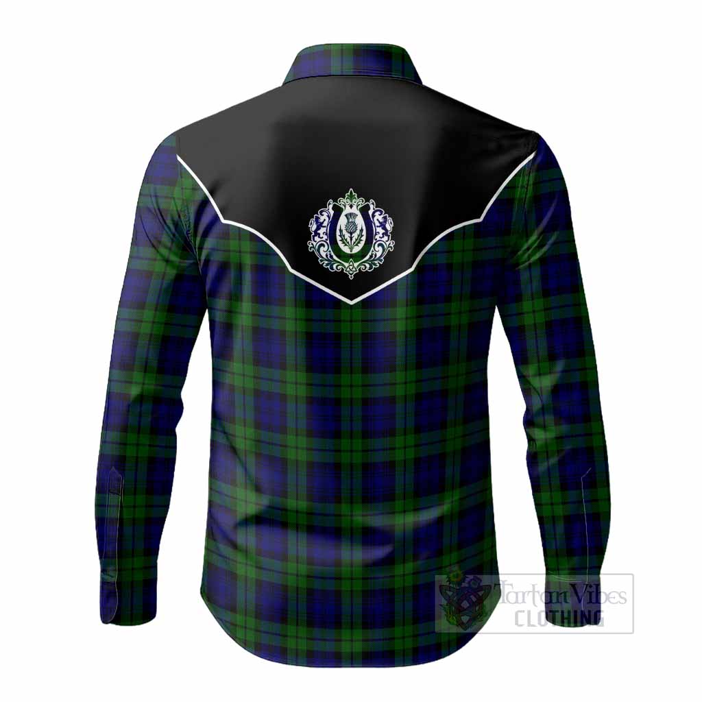 Campbell Tartan Long Sleeve Button Shirts Horseshoe Ornament - Tartan Vibes Clothing