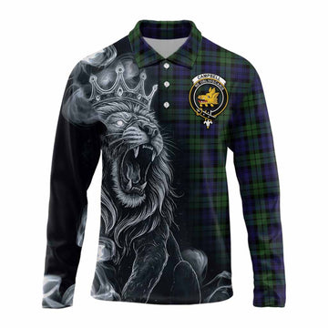Campbell Tartan Long Sleeve Polo Shirt Roaring Lion Heritage
