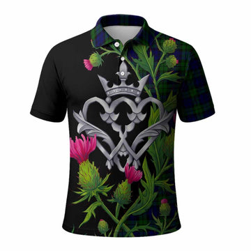 Campbell Tartan Luckenbooth Polo Shirt Silver Heart Crown Thistle Floral Kid - Tartan Vibes Clothing