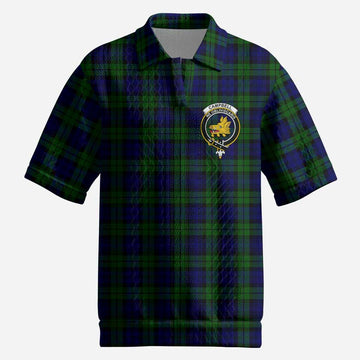 Campbell Tartan Men’s Polo Sweater Top with Family Crest