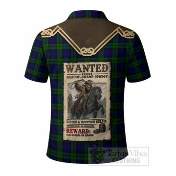 Campbell Tartan Polo Shirt Bigfoot Riding The Kelpie Monster