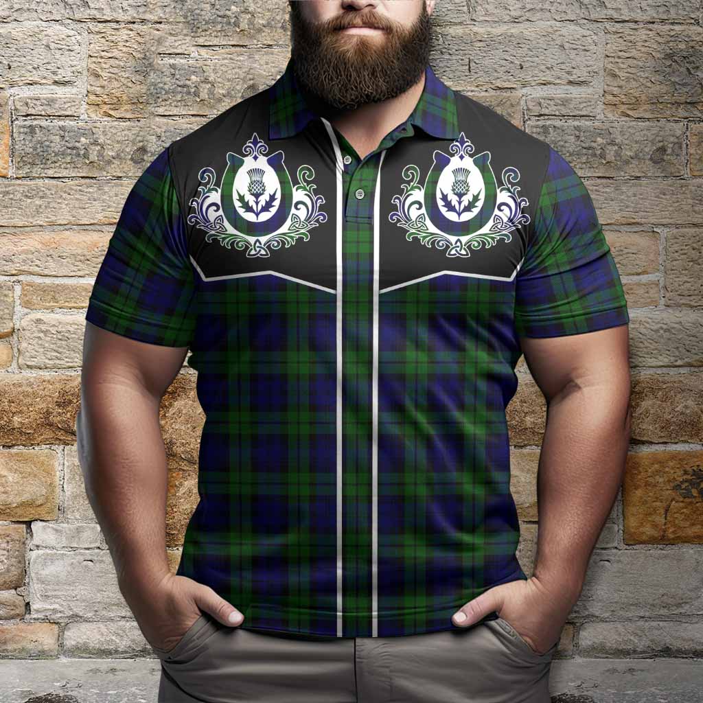 Campbell Tartan Polo Shirt Horseshoe Ornament - Tartan Vibes Clothing