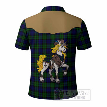Campbell Tartan Polo Shirt Rodeo Unicorn Retro Style