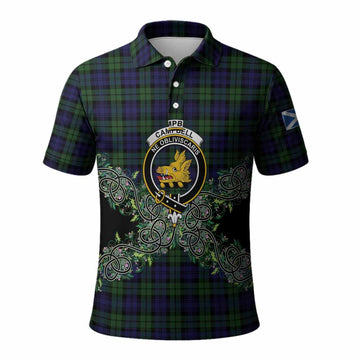 Campbell Tartan Polo Shirt Thistle Scottish Spirit