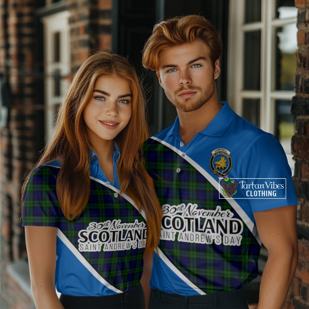 Campbell Family Crest Tartan Polo Shirt Celebrate Saint Andrew's Day