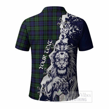 Campbell Tartan Scottish Polo Shirt Angry Lion With Soccer Ball Style