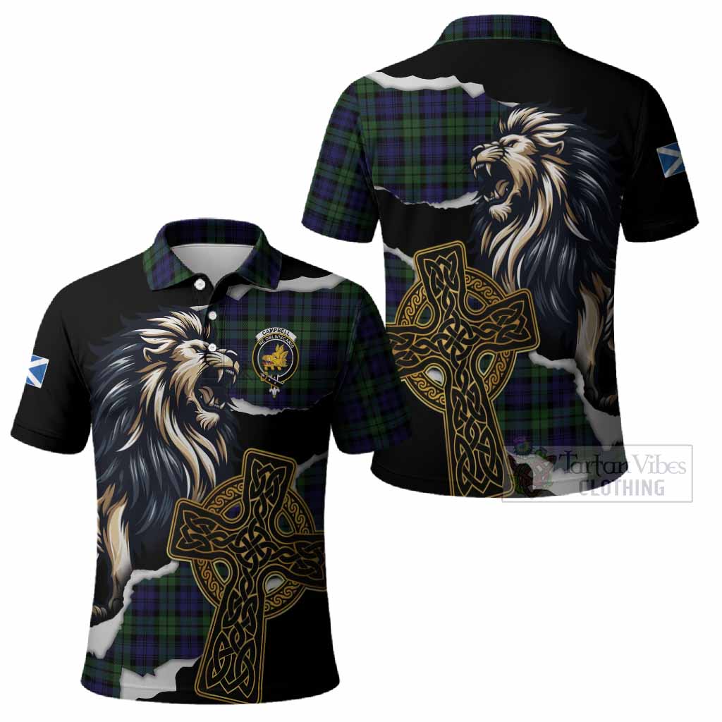 Campbell Tartan Scottish Polo Shirt Lion Celtic Heritage