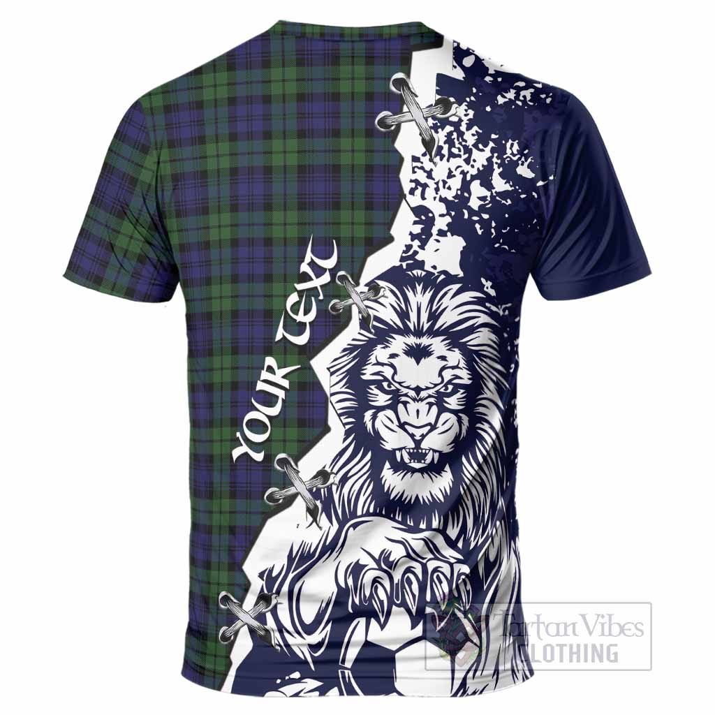 Campbell Tartan Scottish T-Shirt Angry Lion With Soccer Ball Style