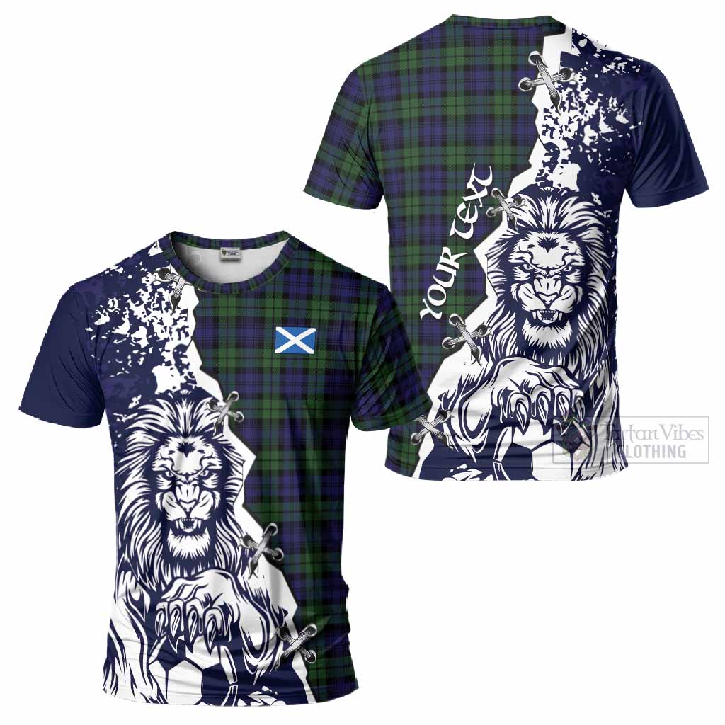 Campbell Tartan Scottish T-Shirt Angry Lion With Soccer Ball Style