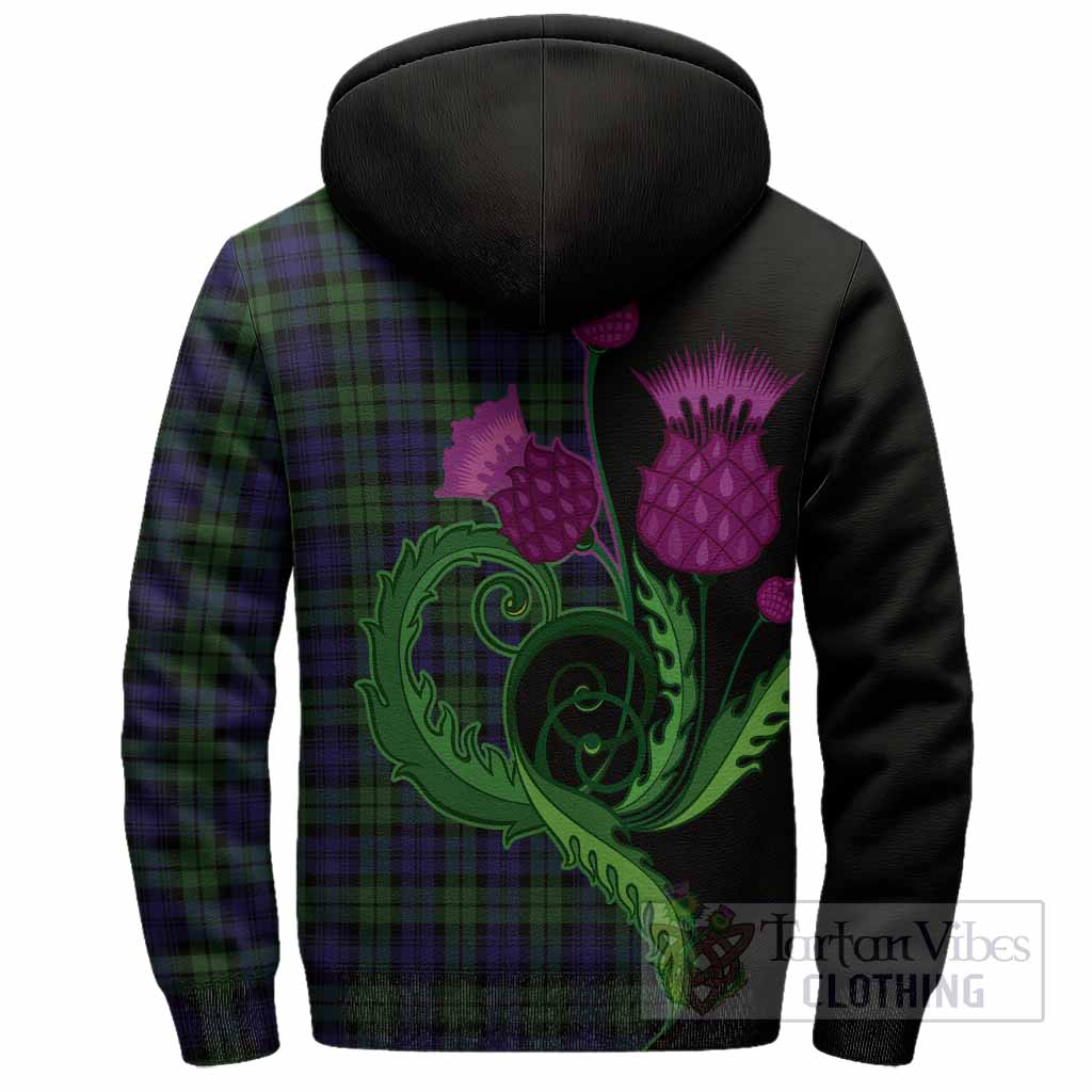 Campbell Tartan Sherpa Hoodie Traditional Scottish Thistle