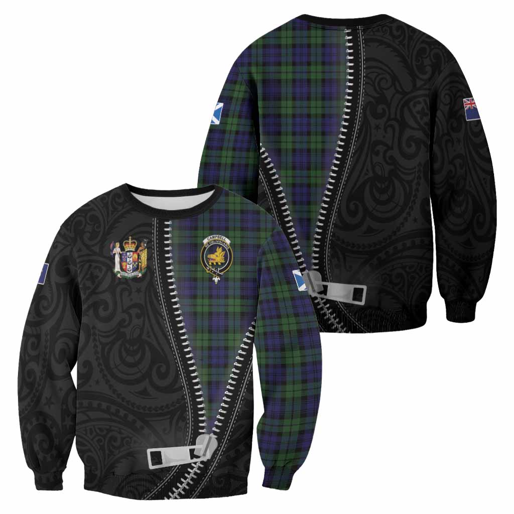 Campbell Tartan Sweatshirt New Zealand Pattern Unique Zipper Stylized