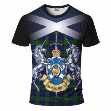 Campbell Tartan T-Shirt Alba Gu Brath Unicorn Crest