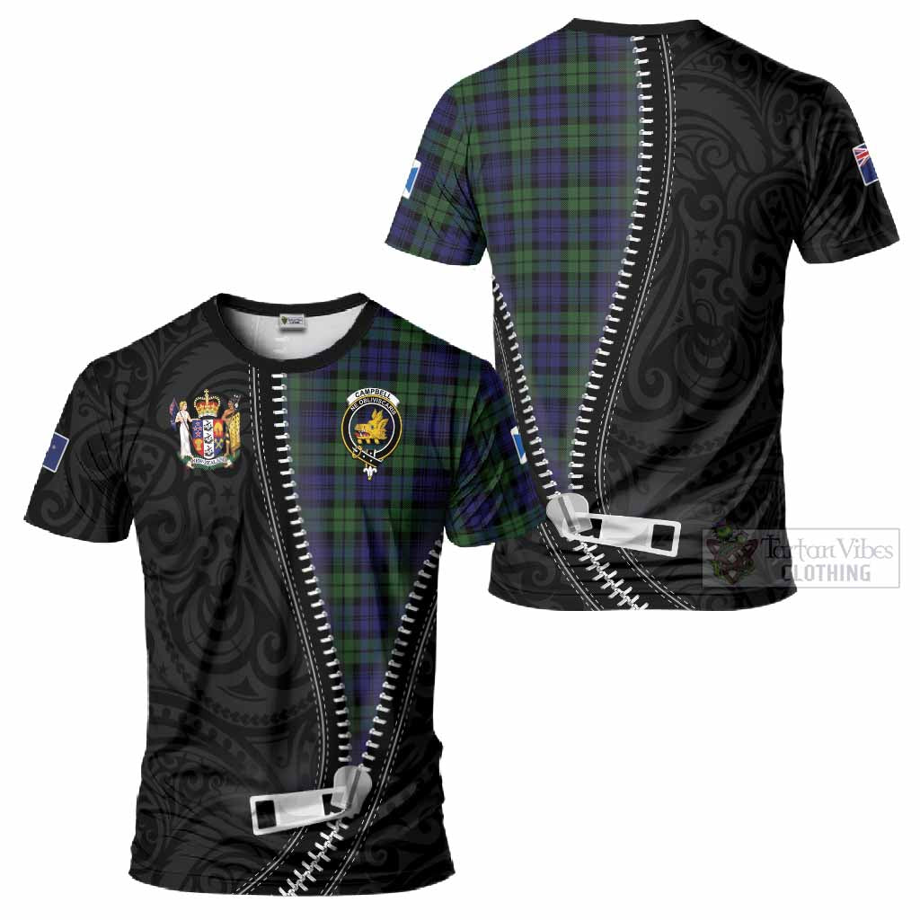 Campbell Tartan T-Shirt New Zealand Pattern Unique Zipper Stylized