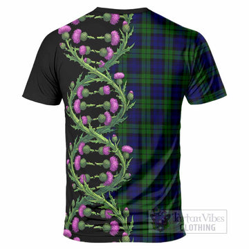 Campbell Tartan T-Shirt Scottish Identity Thistle Flower DNA Strand Art