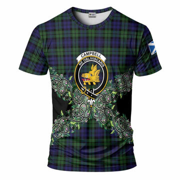 Campbell Tartan T-Shirt Thistle Scottish Spirit