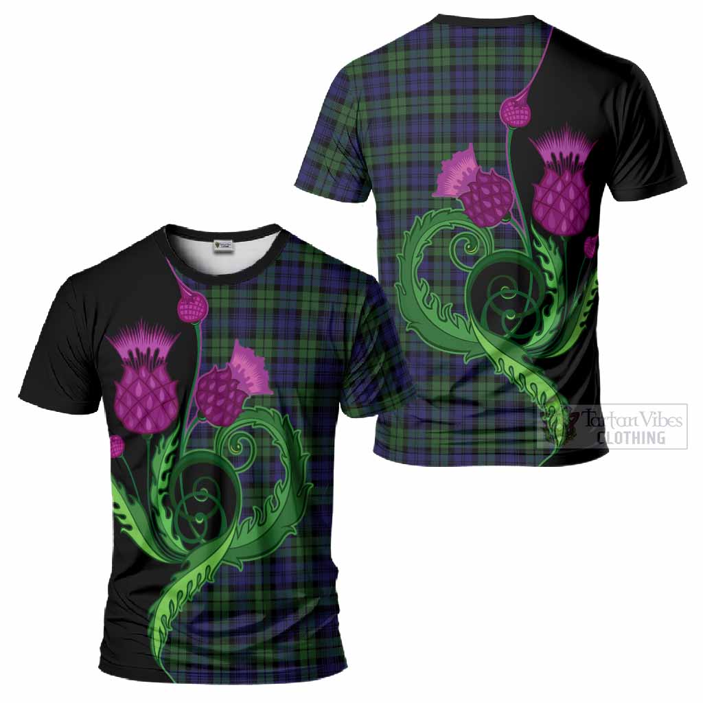 Campbell Tartan T-Shirt Traditional Scottish Thistle