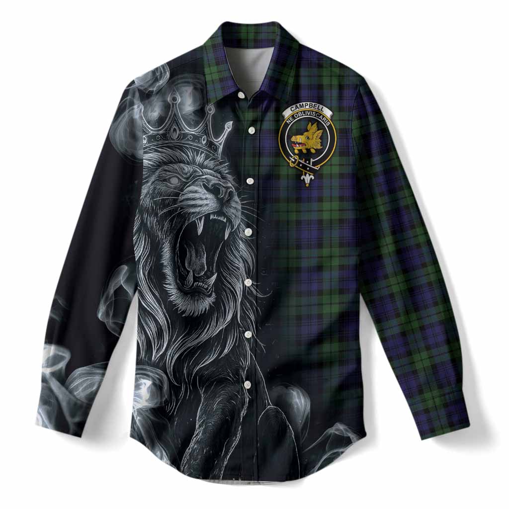 Campbell Tartan Women Casual Shirt Roaring Lion Heritage