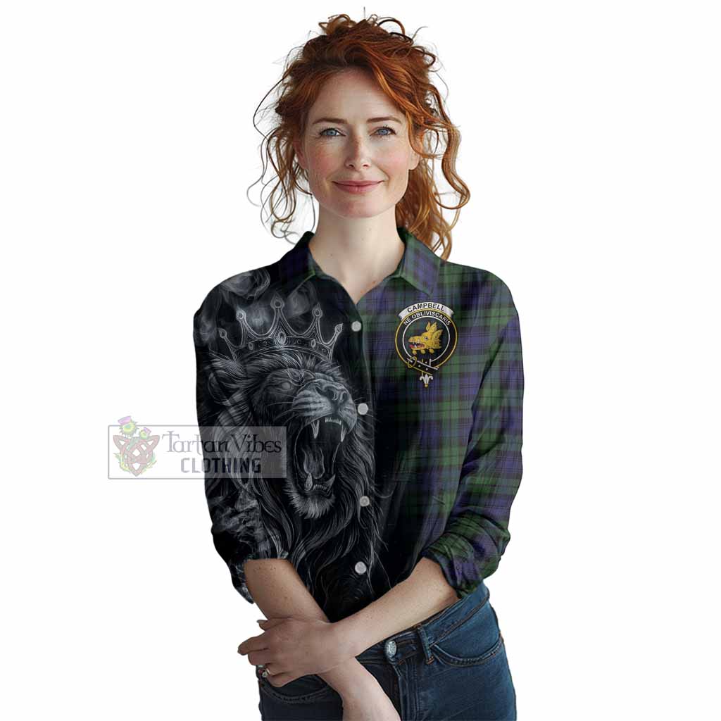 Campbell Tartan Women Casual Shirt Roaring Lion Heritage