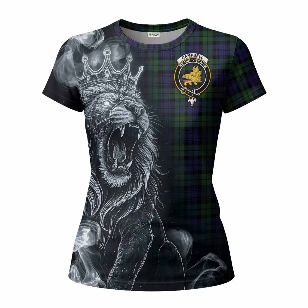 Campbell Tartan Women T shirt Roaring Lion Heritage