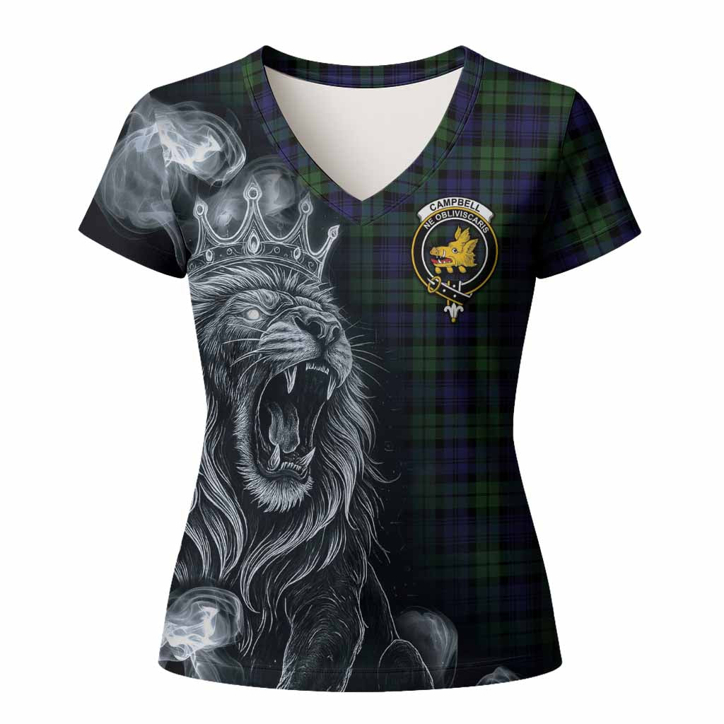 Campbell Tartan Women T shirt Roaring Lion Heritage
