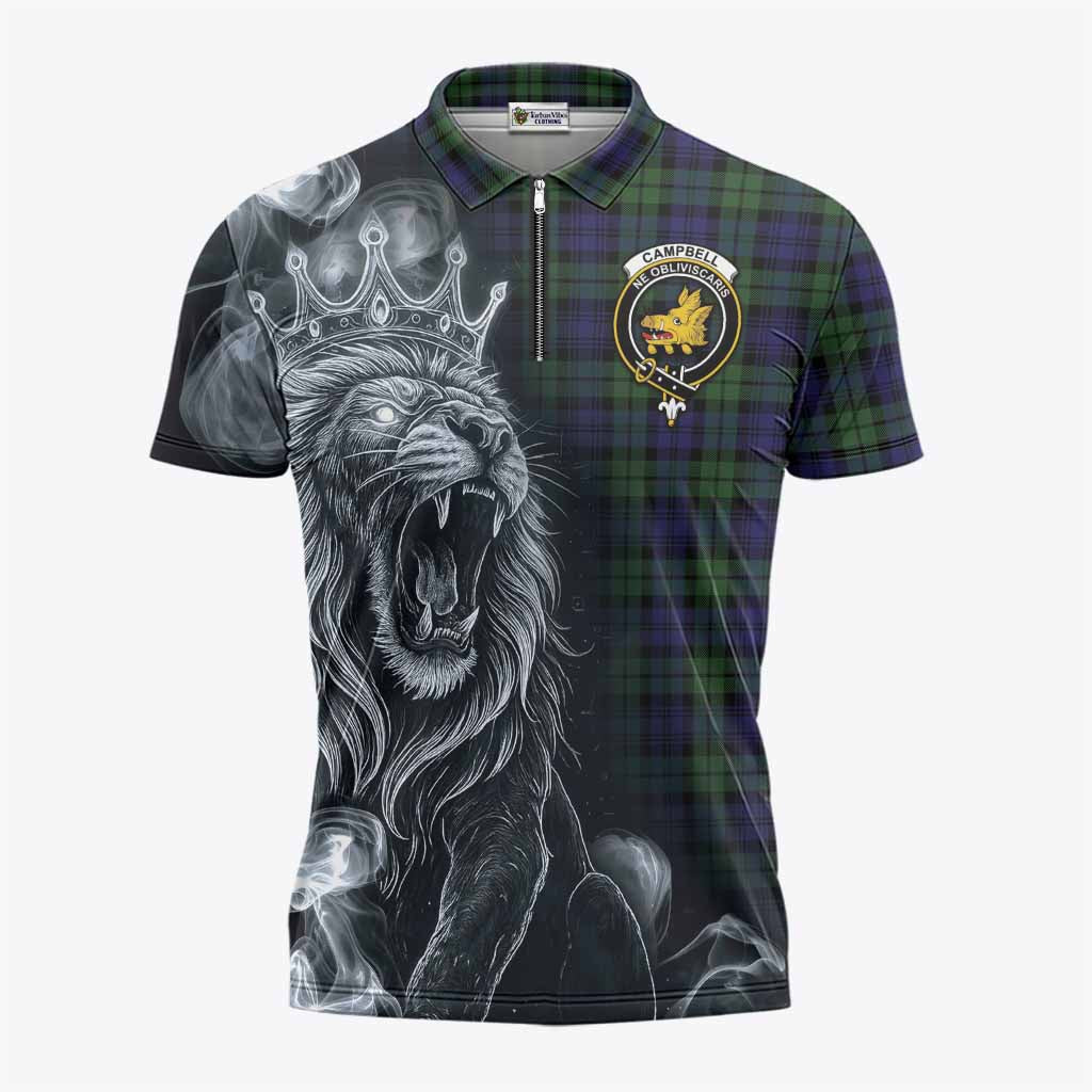 Campbell Tartan Zipper Polo Shirt Roaring Lion Heritage