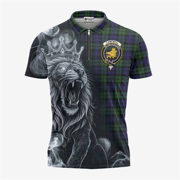 Campbell Tartan Zipper Polo Shirt Roaring Lion Heritage